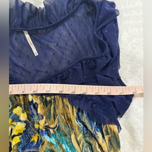 Free People Floral Velvet Lace Swiss Dot Babydoll Dress - Picture 7 of 10